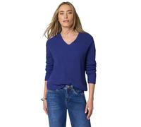 Street One Pullover Amparo – Damen, V-Ausschnitt, uni blau, 60/40 Baumwolle/Polyacryl – Gr. 40