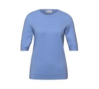 Street One Pullover Damen 3/4-Arm Rundhals Comfort Fit Unifarben Blau Größe 42