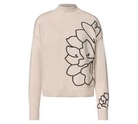 Street One - Pullover mit Blumenmuster beige - Gr. - 34