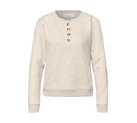 Street One - Pullover mit Knopfleiste beige - Gr. - 36