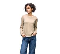 Strickpullover STREET ONE, Damen, Gr. 38, sanded beige meliert, Stoff, 30% Polyester, 29% Polyacryl, 21% Viskose, 20% Nylon, unifarben, regular fit normal, Rundhals, Bündchen, Pullover Strickpullover,