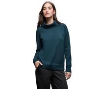 Rollkragenpullover STREET ONE, Damen, Gr. 36, tide blau, Stoff, 30% Polyester, 29% Polyacryl, 21% Viskose, 20% Nylon, unifarben, normal normal, hoch geschlossener Ausschnitt, Strickbündchen, Pullover 
