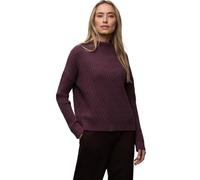 Strickpullover STREET ONE, Damen, Gr. 44, jazz berry, Web, 50% Viskose, 28% Polyester, 22% Polyamid, unifarben, regular fit normal, Rundhals, Bündchen, Pullover Strickpullover, mit Materialmix (642803