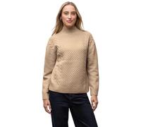Strickpullover STREET ONE, Damen, Gr. 38, sanded beige, Web, 34% Baumwolle, 34% Polyacryl, 29% Polyester, 3% Elasthan, Strukturmuster, comfort fit normal, Rundhals, Bündchen, Pullover Strickpullover,