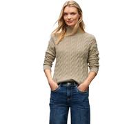 Rollkragenpullover STREET ONE, Damen, Gr. 42, sanded beige, Strick, Obermaterial: 51% Viskose, 30% Polyester, 19% Nylon, Zopfmuster, regular fit normal, ohne Ausschnitt, Rippbündchen, Pullover, mit Zo