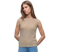Street One Pullunder Damen unifarben – 60% Baumwolle/40% Polyacryl – Rundhals – Beige Gr. 40