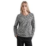 Street One QR Crewneck Sweat w. AOP, Echo Grey Mel., 36