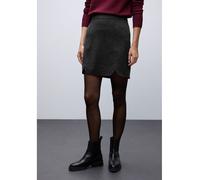 Minirock STREET ONE, Damen, Gr. 42, anthrazit melange, Stoff, 90% Polyester, 10% Viskose, unifarben, comfort fit knielang, Röcke, mit Schlitz (23541418-42) anthrazit melange