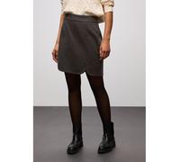 Minirock STREET ONE, Damen, Gr. 42, rustic braun meliert, Stoff, 90% Polyester, 10% Viskose, unifarben, comfort fit knielang, Röcke, mit Schlitz (89817251-42) rustic braun meliert