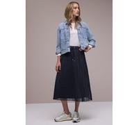 Damen Midi-Rock aus Mesh in Plisséestruktur