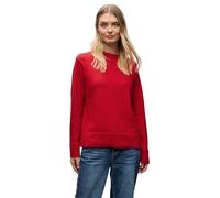 Rundhalspullover STREET ONE, Damen, Gr. 46, racing rot, Strick, Obermaterial: 33% Polyester, 31% Polyacryl, 24% Baumwolle, 12% Polyamid, unifarben, regular fit normal, Rundhals, Rippbündchen, Pullover