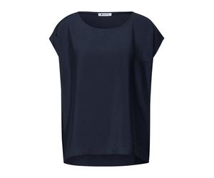 Street One - Schimmerndes Basic Top blau - Gr. - 34