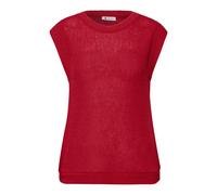 Trägertop STREET ONE, Damen, Gr. 46, salsa rot, Stoff, 49% Polyester, 41% Baumwolle, 10% Viskose, unifarben, normal normal, Rundhals, Bündchen, Tops Trägertop, Rundhalsausschnitt (71664326-46) salsa r