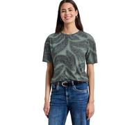 Street One - T-Shirt mit Allover-Musterprint grün - Gr. - 36