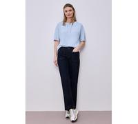 Street One Frauen Dropped Shoulder Shirt im Silk-Look in Blau, Gr: 36