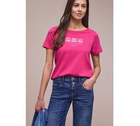 Damen Basic T-Shirt mit Rundhals und Print