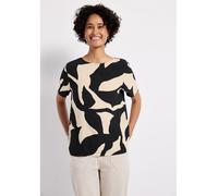 Street One Damen A323352 Print-Shirt mit Bänderdetail, Whale Tail Grey, 40