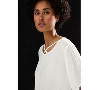 Street One Damen A345730 Blusenshirt mit Bänderdetail, Off White, 38