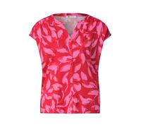 Street One Frauen Shirt mit Knopfleiste und Print in Rot, Gr: 38