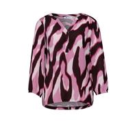 Shirt mit Split Neck und Strukturmix Braun 40