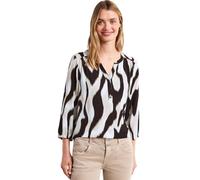 Street One Shirt mit Split Neck und Strukturmix Espresso Brown 46