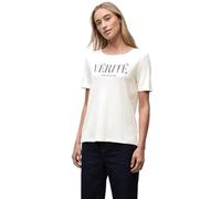 Rundhalsshirt STREET ONE, Damen, Gr. 46, sanftes weiß, Stoff, 50% Modal, 50% Baumwolle, bedruckt, comfort fit normal, Rundhals, abgesteppt, Shirts Rundhalsshirt, im Shirt-Style (36340112-46) sanftes w