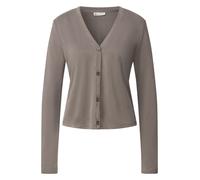 Shirtjacke STREET ONE, Damen, Gr. 36, schwarz tumble beige, Web, Obermaterial: 72% Modal, 28% Polyester, unifarben, casual, lässig geschnitten hüftlang, V-Ausschnitt, Langarm, Shirts, im Silk-Look (96