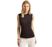 Ripptanktop STREET ONE, Damen, Gr. 46, deep roast braun, Jersey, Obermaterial: 63% Modal, 37% Polyester, unifarben, Strukturmuster, casual, regular fit normal, Rundhals, ohne Ärmel, Tops, mit Rippstru