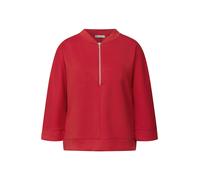 Sweatshirt STREET ONE, Damen, Gr. 40, racing rot, Sweatware, Obermaterial: 46% Modal, 46% Polyester, 8% Elasthan, unifarben, regular fit normal, Rundhals, Bündchen, Sweatshirts Sweatshirt, mit Bündche