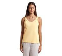 STREET ONE Damen 3227285 Silk-Look Top mit Knoten, Buttercream Yellow, 44