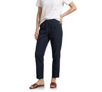 Stoffhose STREET ONE, Damen, Gr. 44, Länge 28, shadowed navy, Web, 66% Baumwolle, 30% Polyester, 4% Elasthan, unifarben, comfort fit knöchelfrei, Hosen Stoffhose, im elastischen Materialmix (72477711-