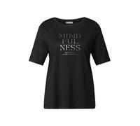 Street One - Softes Shirt mit Wording schwarz - Gr. - 36