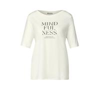 Street One - Softes Shirt mit Wording weiß - Gr. - 40