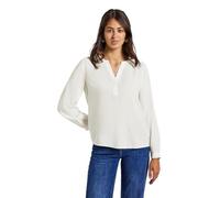 Langarmbluse STREET ONE, Damen, Gr. 40, wollweiß, Web, Obermaterial: 100% Viskose, bequem Po-bedeckend, Rundhals, 1-Knopf-Manschette, Blusen, im Tunika-Stil (50526366-40) wollweiß