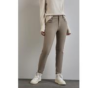 Röhrenhose STREET ONE Gr. 44, Länge 30, braun (ashen maple beige) Damen Hosen (68232844-44) ashen maple beige