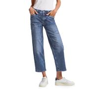 Comfort-fit-Jeans STREET ONE, Damen, Gr. 31, Länge 28, authentic mid blau, Jeans, 82% Baumwolle, 16% Polyester, 2% Elasthan, Destroyed-Effekte, casual, knöchellang, Jeans, Middle Waist (50502231-31) a