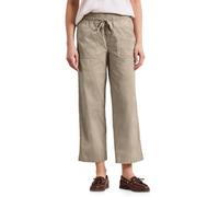 Paperbag-Hose STREET ONE, Damen, Gr. 42, Länge 28, cobble stone, Web, Obermaterial: 98% Baumwolle, 2% Elasthan, unifarben, loose fit knöchelfrei, Hosen Paperbag-Hose, mit elastischem Bund (62077809-42