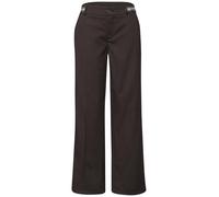 Street One Stoffhose Straight Leg mit Gürteldetails Comfort-Fit espresso braun Gr. 44 Länge 30