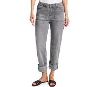 Comfort-fit-Jeans STREET ONE, Damen, Gr. 31, Länge 26, grau (grau random washed), Jeans, 87% Baumwolle, 10% Polyester, 3% Elasthan, unifarben, kniebedeckend, Jeans, High Waist (26618418-31) grau rando
