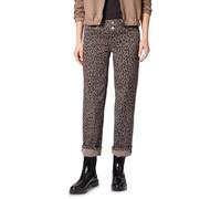Street One Jeans Comfort-Fit Straight Leg Leo Print Washed Damen Gr. 30 L28