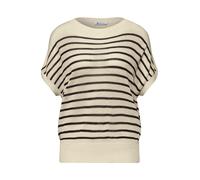 Street One Damen Pullover mit Boatneck und Streifen Beige Gr. 44