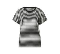 STREET ONE Damen A323148 Gestreiftes T-Shirt, Black, 42