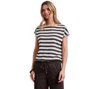 Street One Frauen Dropped Shoulder Shirt mit Streifen und Glitzer in Braun, Gr: 44