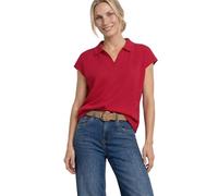 Street One Frauen Dropped Shoulder Poloshirt im Strick-Look in Rot, Gr: 38