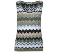 Stricktop STREET ONE, Damen, Gr. 38, deep bound grün, Strick, Obermaterial: 60% Viskose, 40% Baumwolle, gemustert, hüftbedeckend, tiefer Rundhals, abgesteppte Kante, Tops Stricktop, Sommertop mit Zick