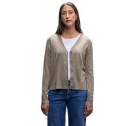 Street One Frauen Strickjacke mit V-Ausschnitt in Beige, Gr: 46