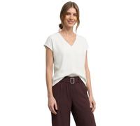 Street One Frauen T-Shirt mit Strukturmix und Tape in Weiß, Gr: 38