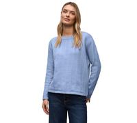 Street One Damen Strukturpullover Rundhalspullover frosted blau meliert Rippbündchen Gr. 38