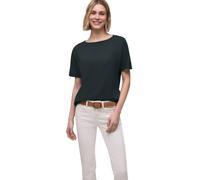 Kurzarmshirt STREET ONE, Damen, Gr. 38, deep bound grün, Jersey, Obermaterial: 65% Viskose, 32% Polyester, 3% Elasthan, unifarben, regular fit hüftbedeckend, U-Boot-Ausschnitt, Shirts, Sommershirt in