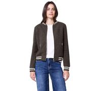 Blouson STREET ONE STUDIO, Damen, Gr. 44, rustic braun meliert, Stoff, 80% Polyester, 20% Viskose, unifarben, normal normal, Rundhals, elastischer Bund, Jacken Blouson, Rundhalsausschnitt (46538358-44